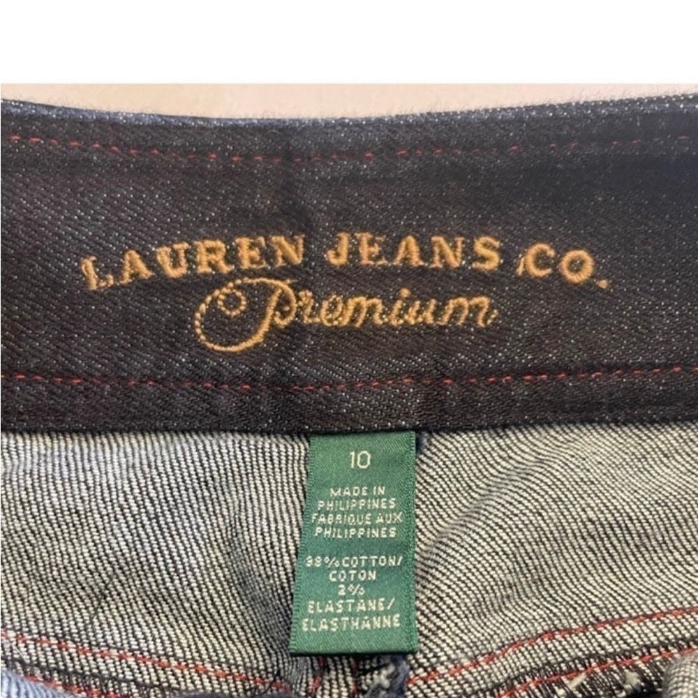 Lauren Equestrian Style Buckle Detailed Dark Jean Skirt. Size 10 - Picture 3 of 4